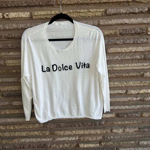 La Dolce Vita Subtle Luxury White Cozy Long Sleeve Sweater Size XS - Picture 5 of 6